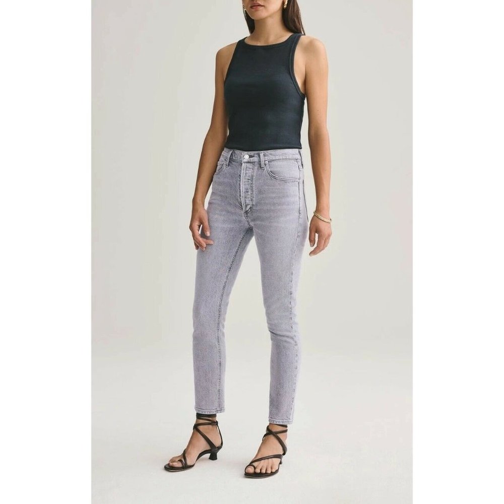 AGOLDE Nico Jeans High Rise Slim Foretold Grey 26 - Picture 4 of 11